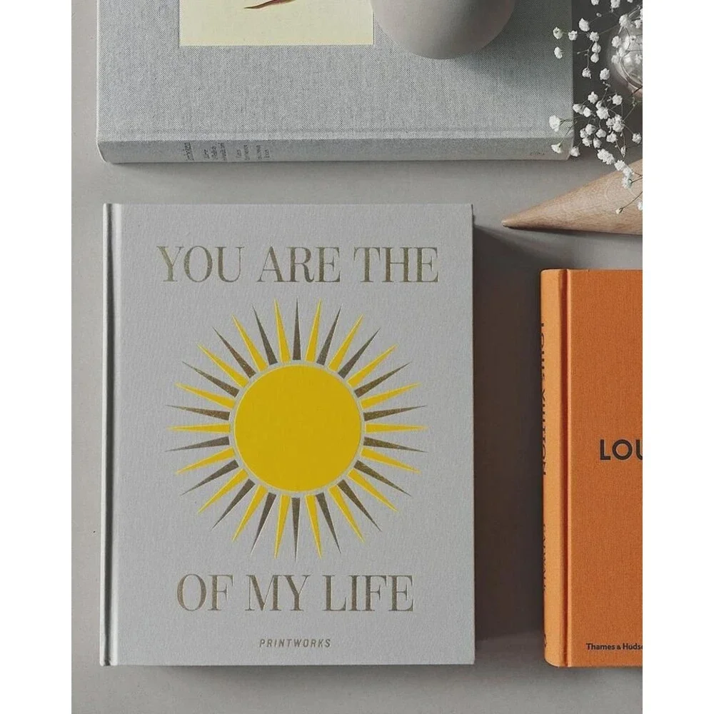Sunshine Coffee Table Photo Album, Beige Cloth Keepsake Memory Book